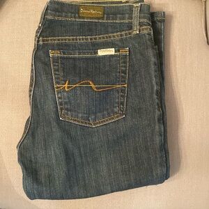 David Kahn Lauren straight leg jeans, darker denim, gently worn, size 6